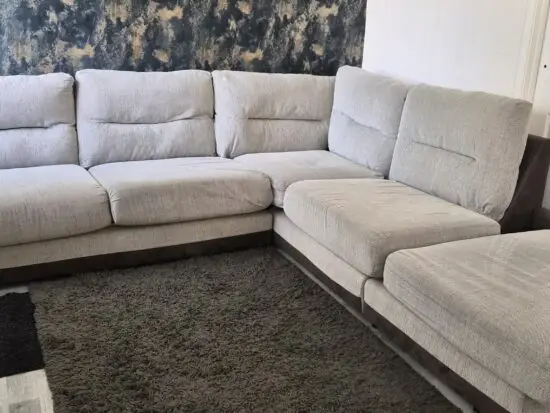 SCS Grey Fabric Corner Sofa with Footstool