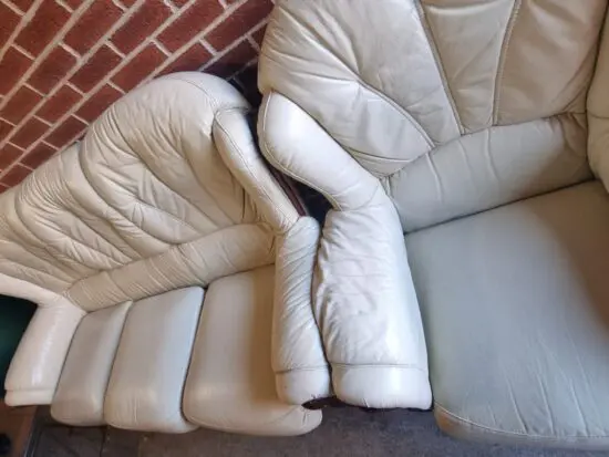 Cream Italian Leather Sofa