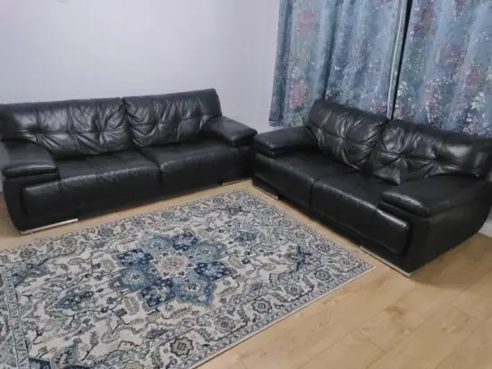 Sofology Black Leather 3&2 Seater