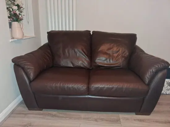 IKEA ALVAROS brown real leather 2- seater sofa