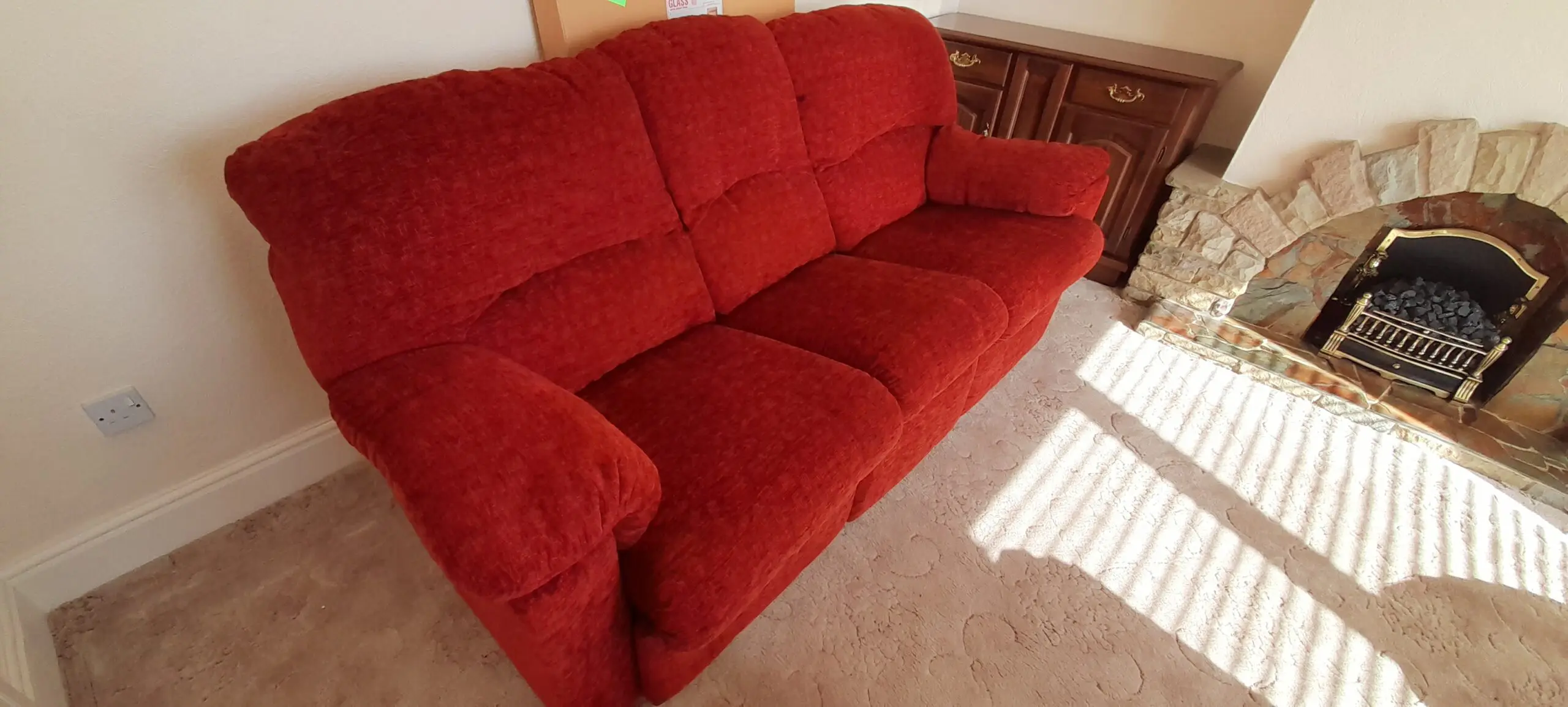 Quality 3 Seater Sofa and Matching Chairs in Terracotta
