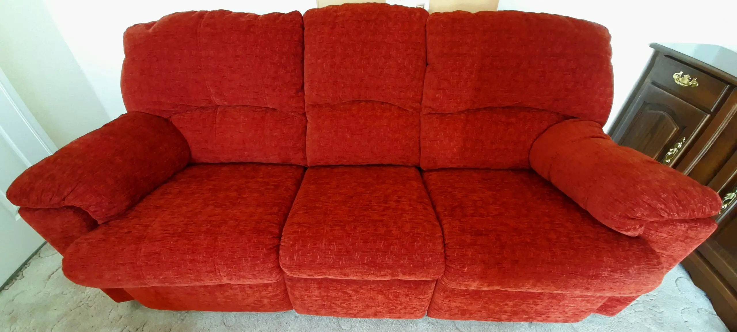 Quality 3 Seater Sofa and Matching Chairs in Terracotta