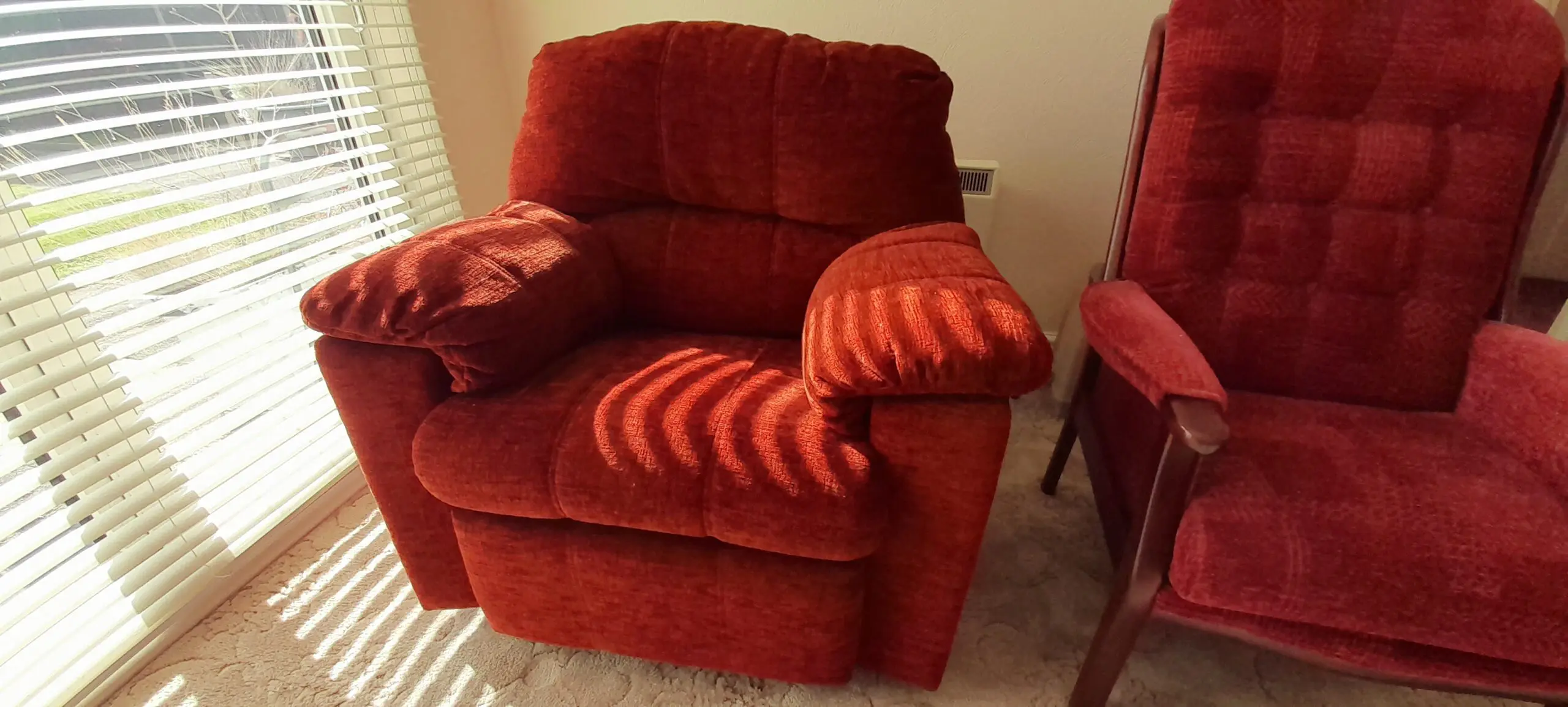 Quality 3 Seater Sofa and Matching Chairs in Terracotta