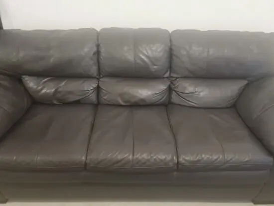 DFS Mocha Brown Leather 2 seater sofa