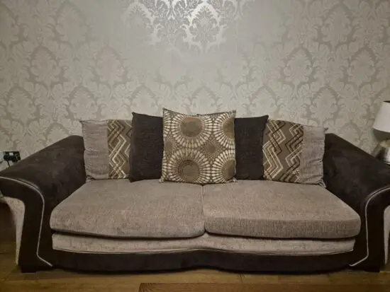 DFS four-seater and three-seater set in oatmeal/beige