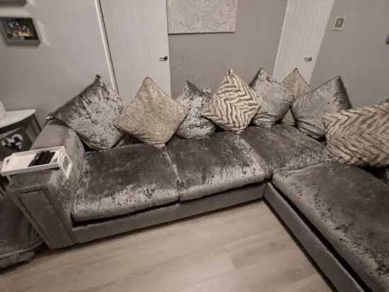 DFS silver corner sofa