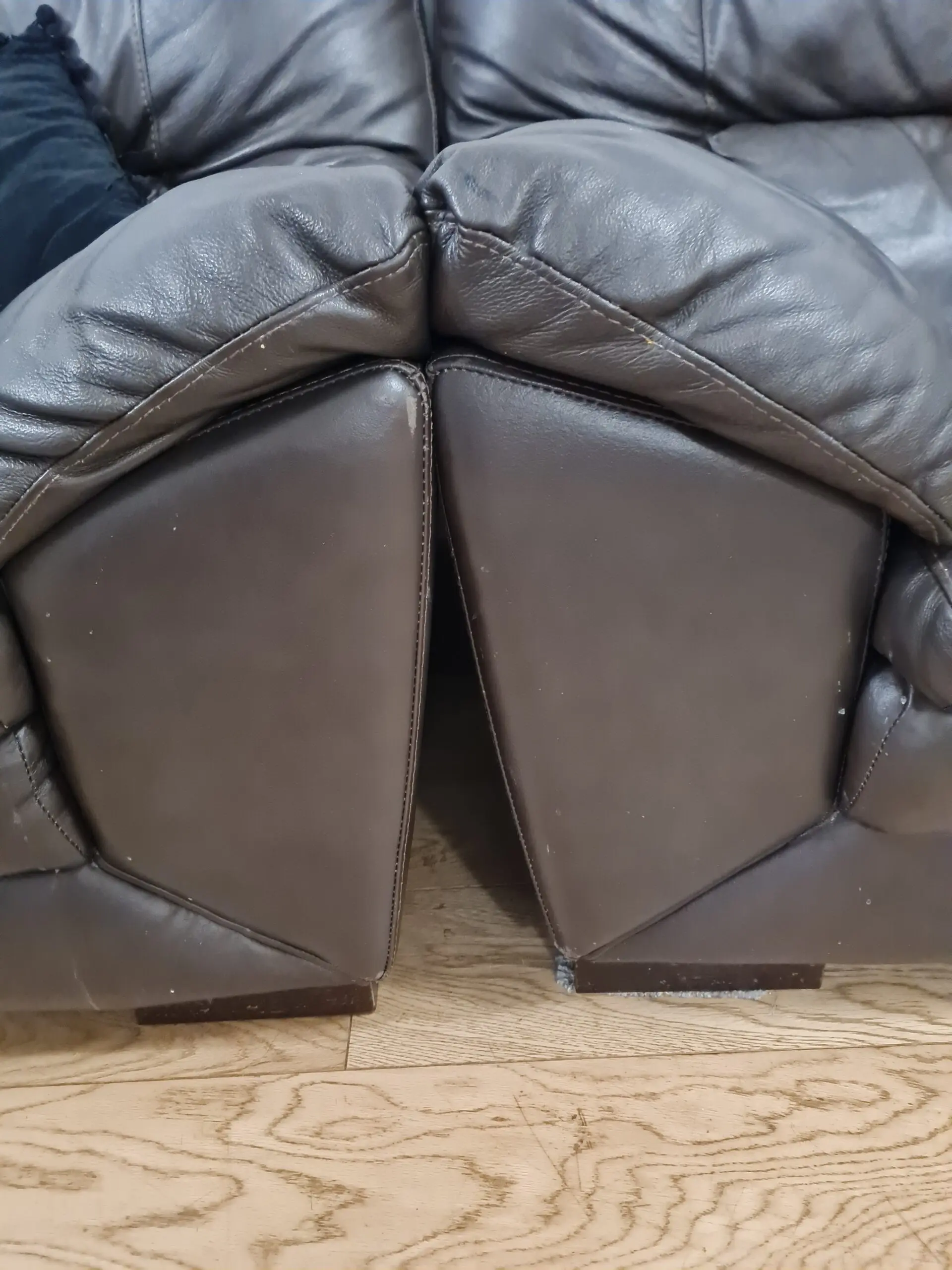 2 x Genuine Leather 3 Seater Sofas, each 78 inch wide