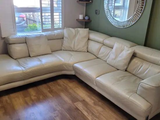 DFS Italian leather cream Corner sofa