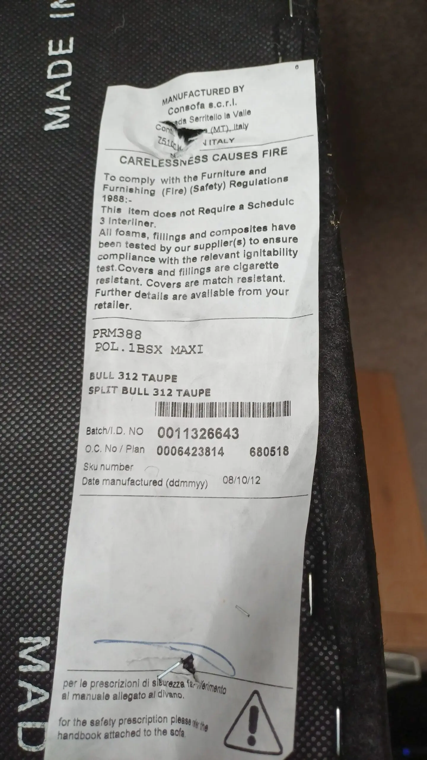 Pair of leather Italian styled 2 seater sofas each with electric recliner on one half