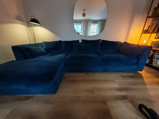 Barker & Stonehouse Chaise Long Sofa - Blue Velvet