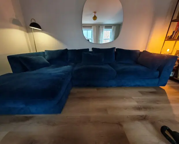 Barker & Stonehouse Chaise Long Sofa - Blue Velvet