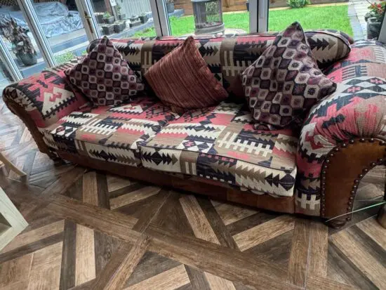 Tetrad Aztec leather/fabric sofa