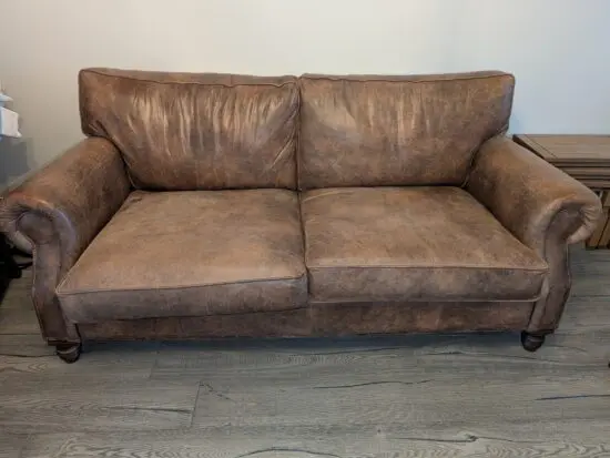 Oldboot Hepburn 3 seater leather sofa, brown