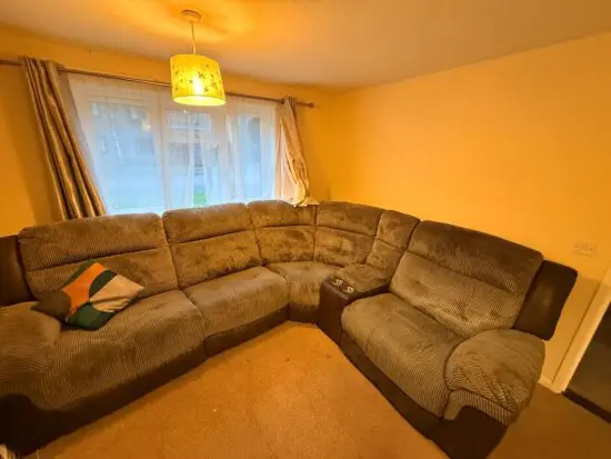 Grey corner recliner sofa