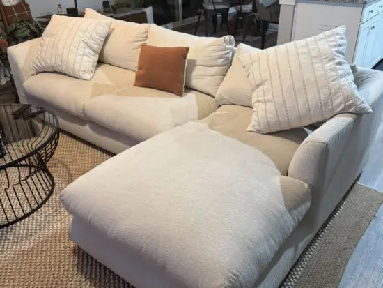 John Lewis Beige L Shape Corner Sofa With Lounge Chaise For Sale