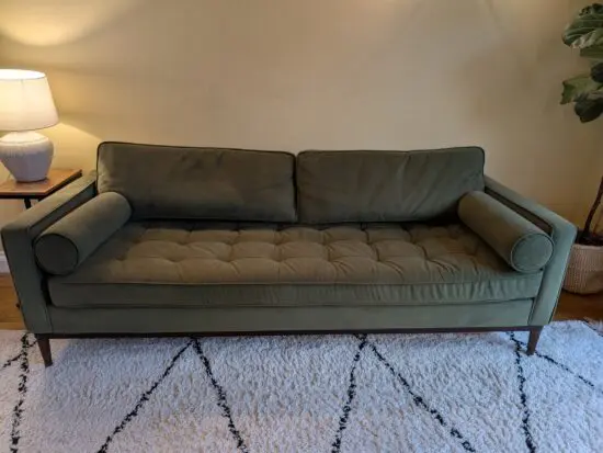 Swyft model 02 3-seater sofa vine green velvet