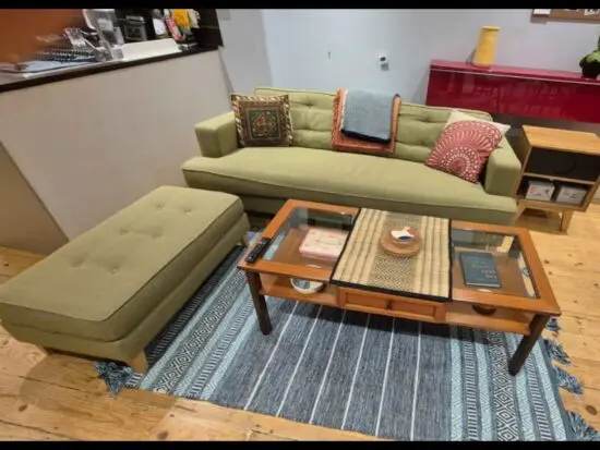 Heals 4-seater sofa with ottoman/footstool