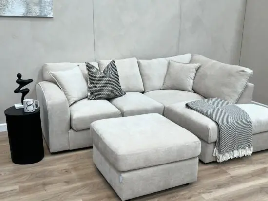 Chelsea L-Shaped Sofa With Footstool For Sale