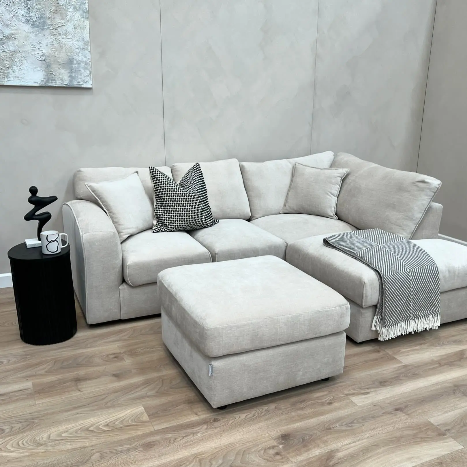 Chelsea L-Shaped Sofa With Footstool For Sale