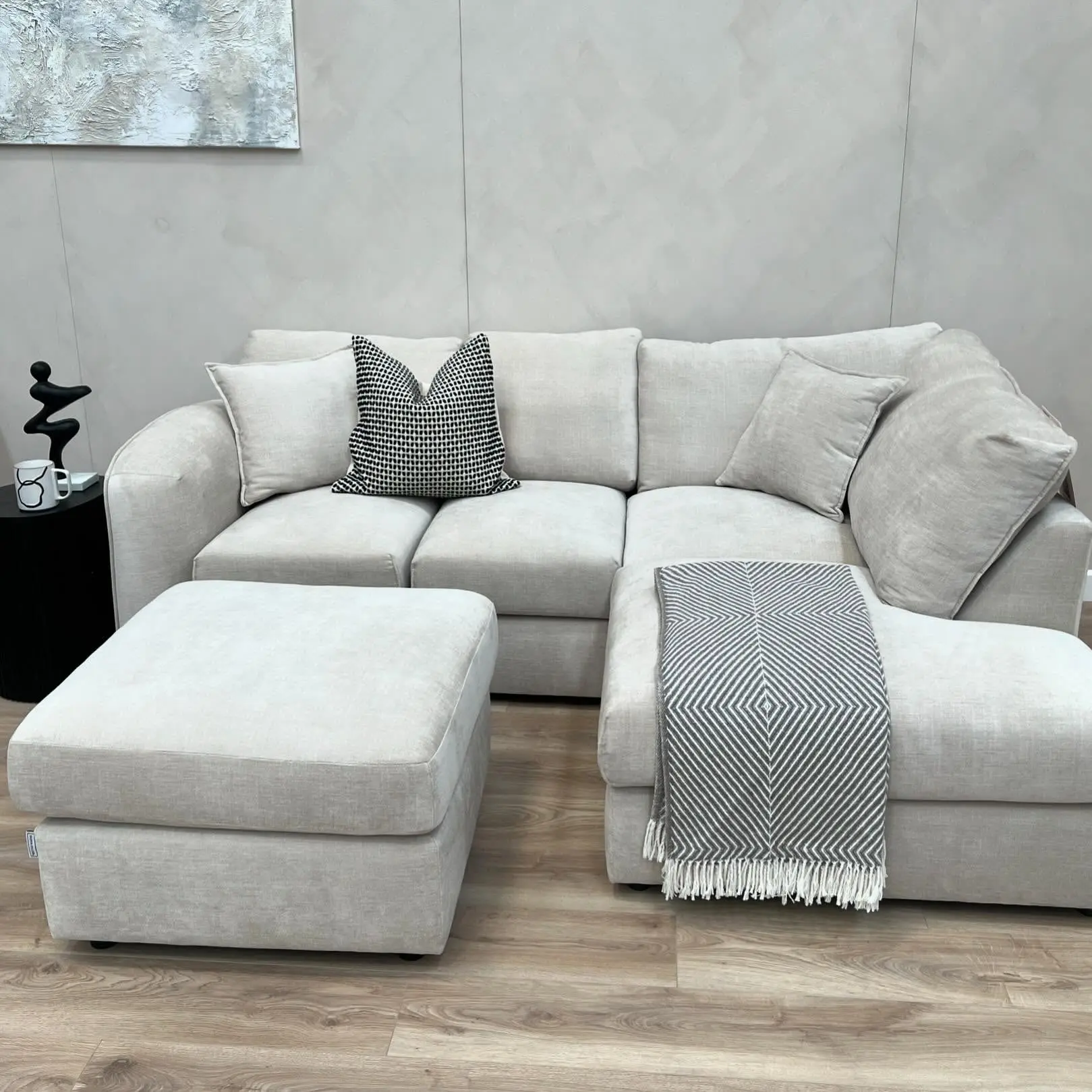 Chelsea L-Shaped Sofa With Footstool For Sale