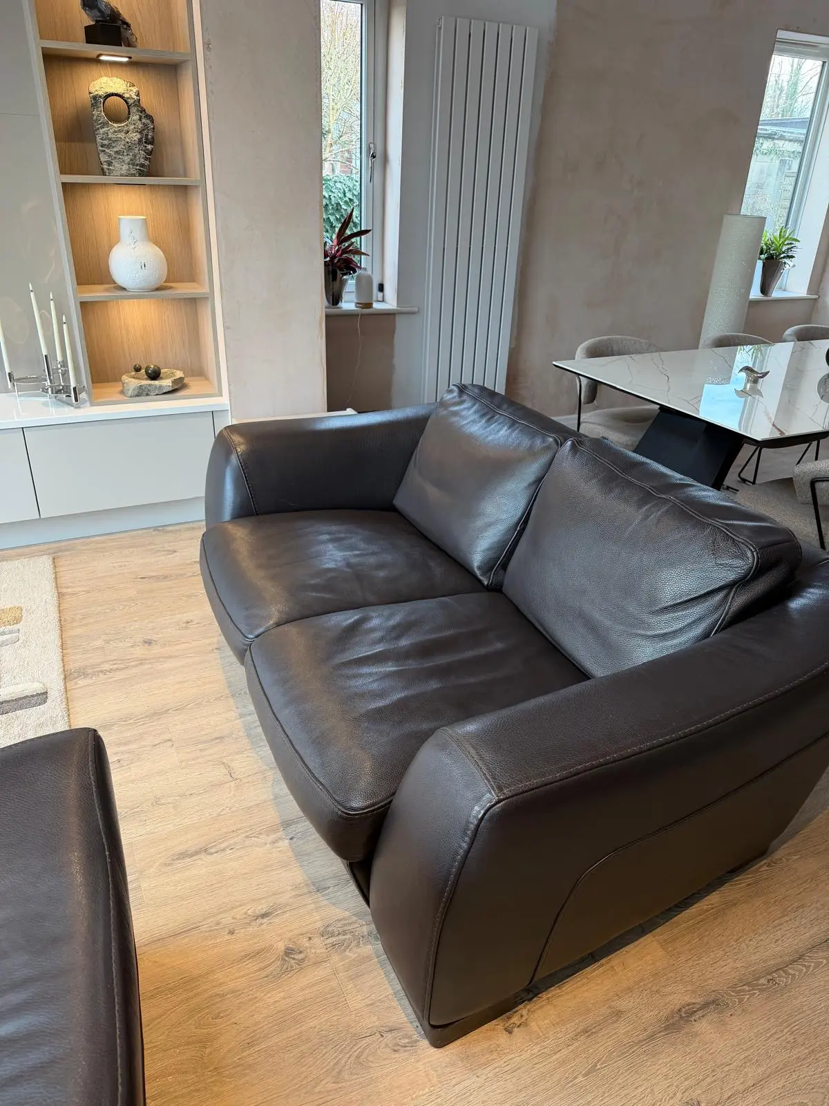 Simboli Luxury Italian Premium Brown Leather Sofa Set