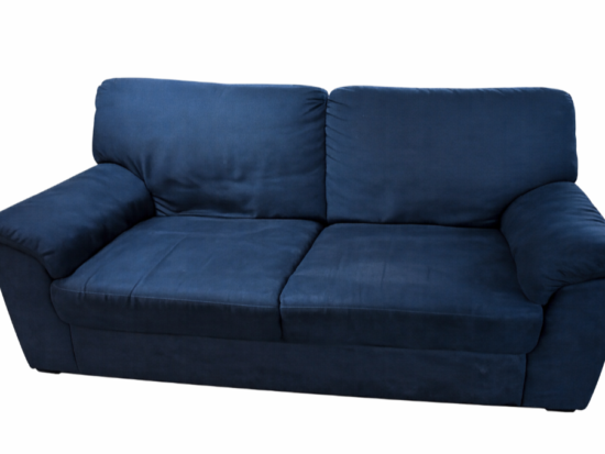 Milano Three Seater Dark Blue Fabric Sofa