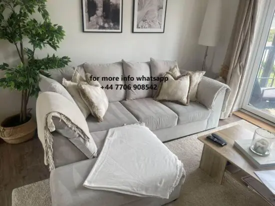 DFS L-Shape Corner Sofa Grey Colour For Sale