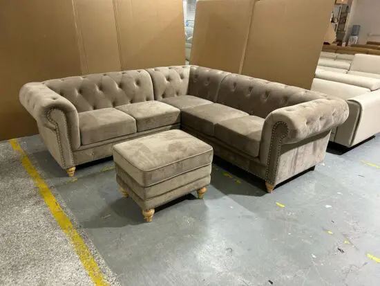 Chesterfield Dual Arm Corner Sofa For Sale