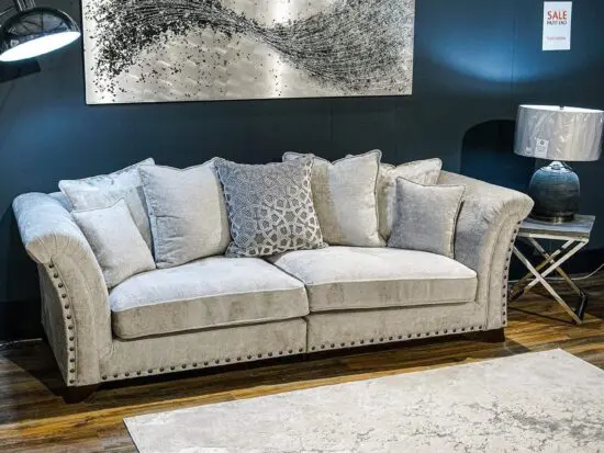 Cream 3x Seater Sofa With Matching Arm Chair For Sale