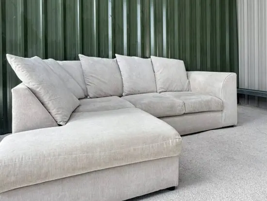 Next Beige L Shape Corner Sofa With Chaise Lounge For Sale