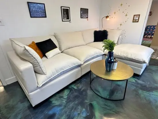 DFS 4x Seater Calix Corner Sofa Cream Colour For Sale