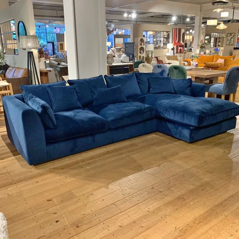 Loaf Blue Sofa : L-Shape Corner Long Chaise Sofa For Sale