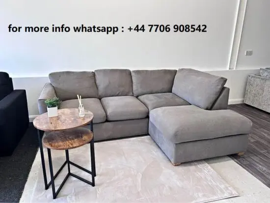 GREY L-Shape Corner Sofa For Sale