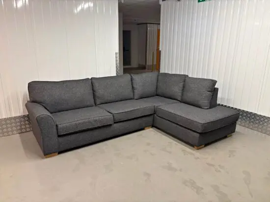 Next Michigan Dark Slate Boucle Chenille Large L Shape Corner Sofa