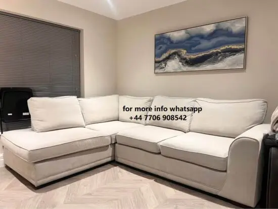 DFS L-Shape High Back Corner Sofa For Sale Cream Colour