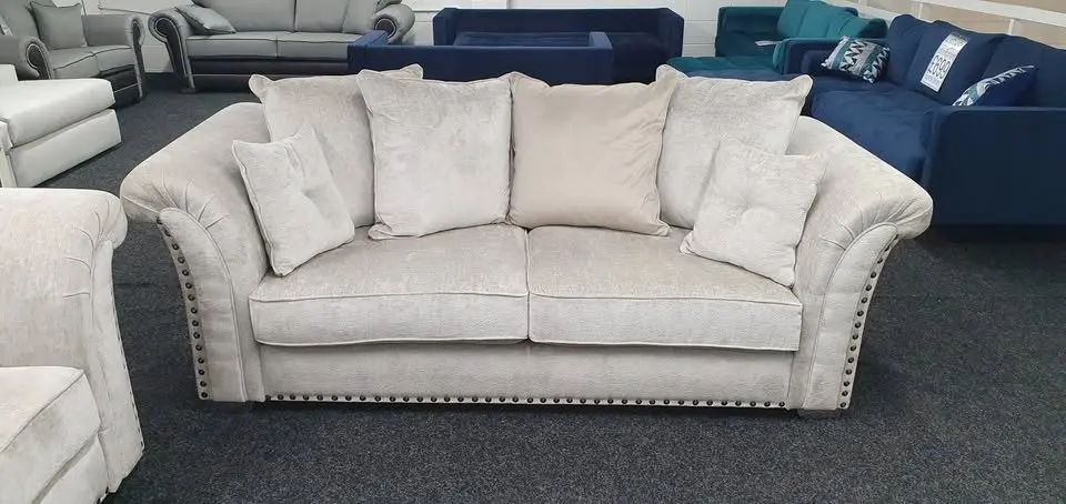 Cream Harrison 3 Seater & 2 Seater High Back Sofa