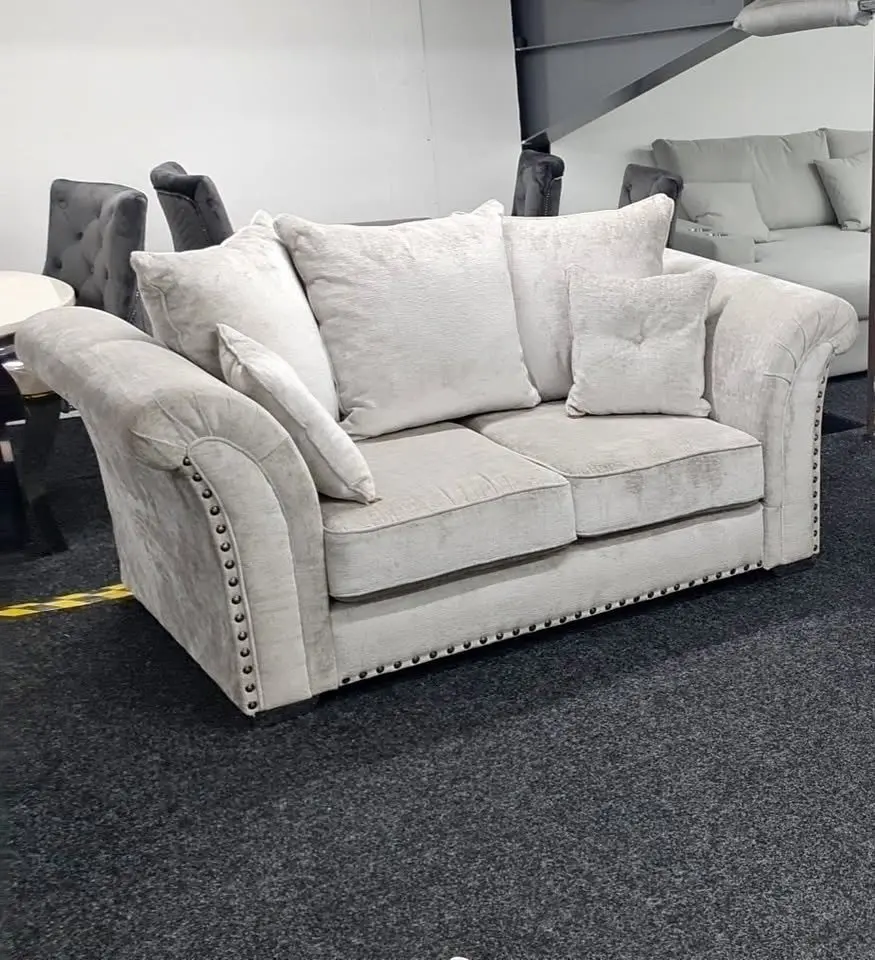 Cream Harrison 3 Seater & 2 Seater High Back Sofa