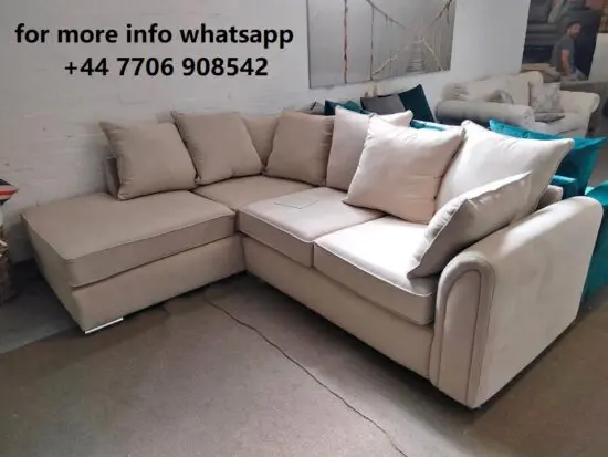 DFS Chiswick Long Chaise Corner Beige Sofa For Sale