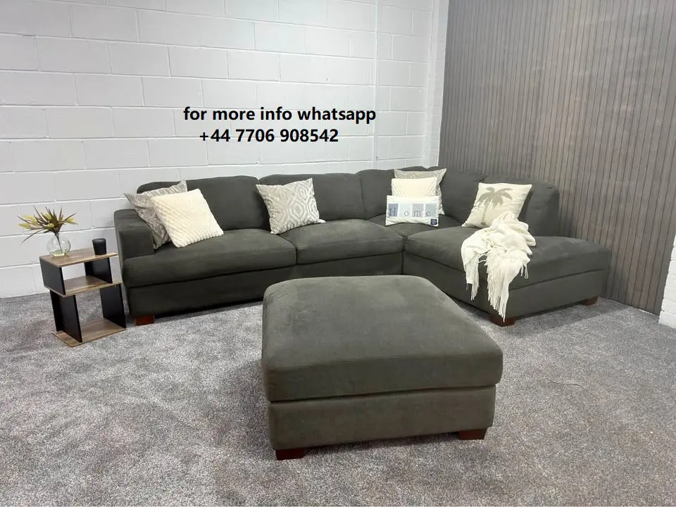Dfs GREY Sectional Couch With Footstool For Sale