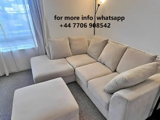 DFS 4x Seater L shape corner Sofa With Matching Footstool For Sale