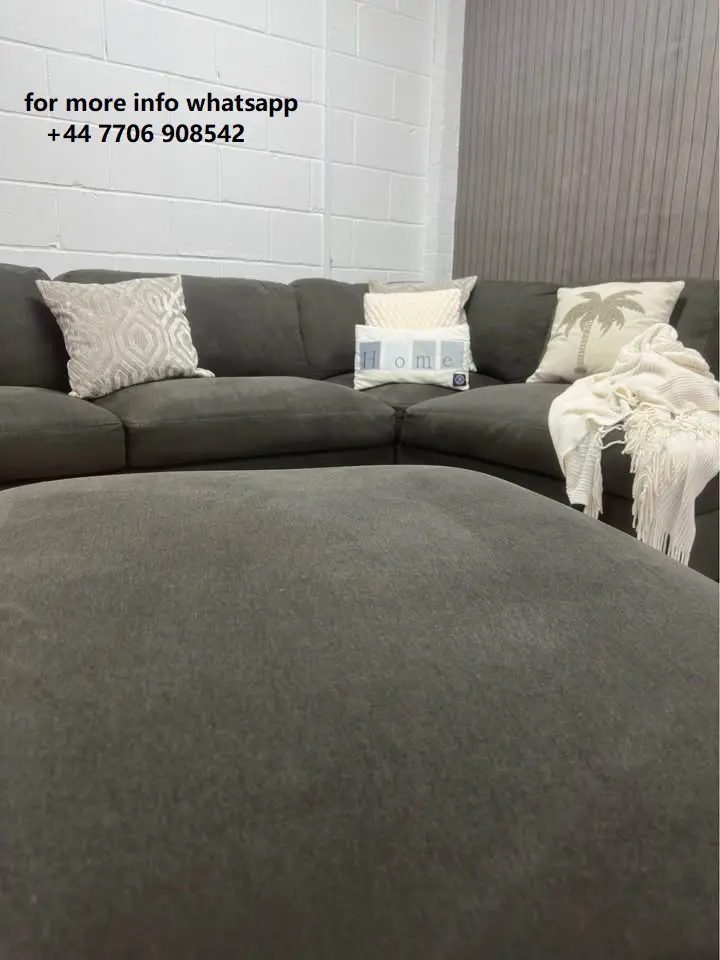 Dfs GREY Sectional Couch With Footstool For Sale