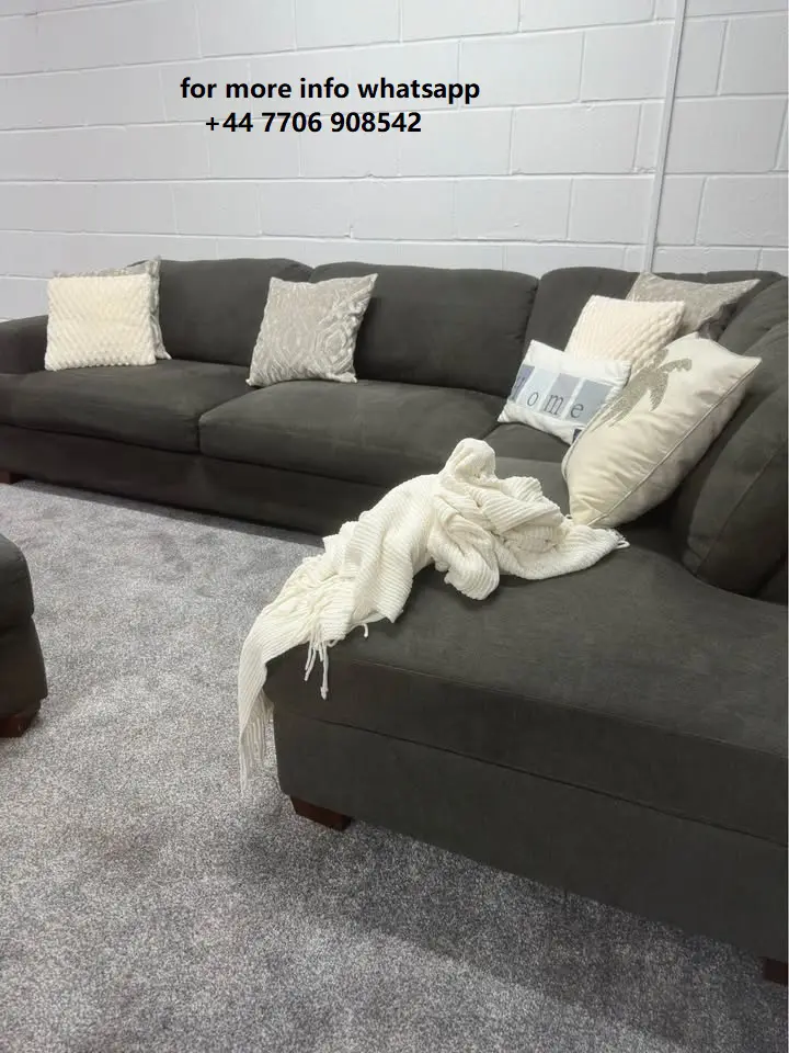 Dfs GREY Sectional Couch With Footstool For Sale