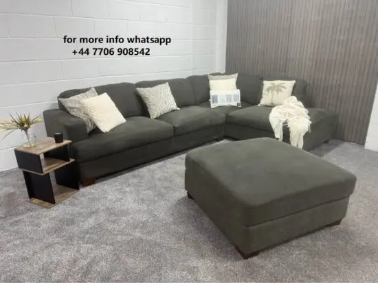 Dfs GREY Sectional Couch With Footstool For Sale