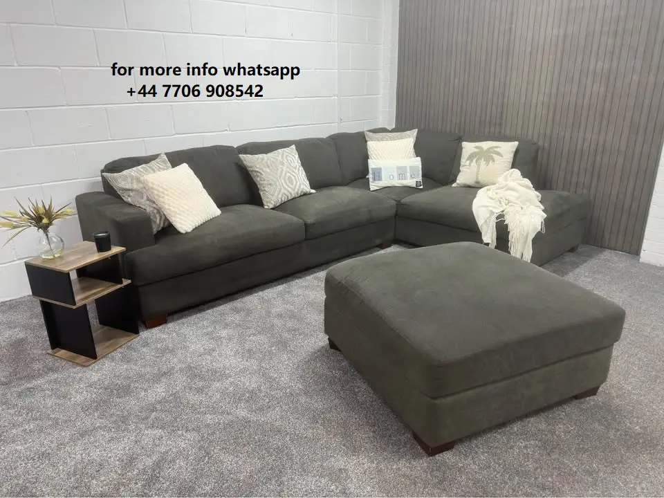 Dfs GREY Sectional Couch With Footstool For Sale