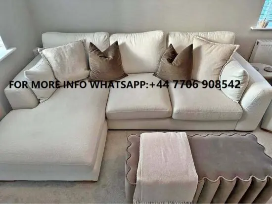 DFS Calix Boucle Lvory Sofa Cream Colour For Sale