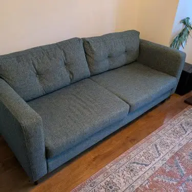 3-Seater Fabric Sofa – Blue / Teal – Good Condition