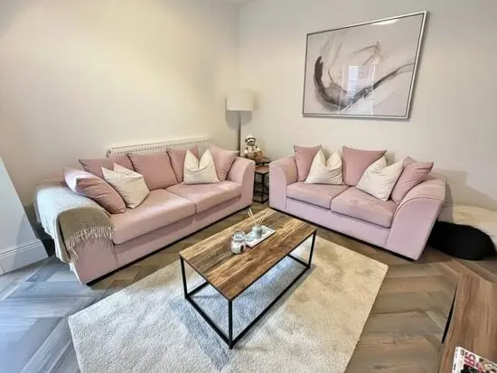 Dusty Pink 3 seater and 2 seater sofa set in stock