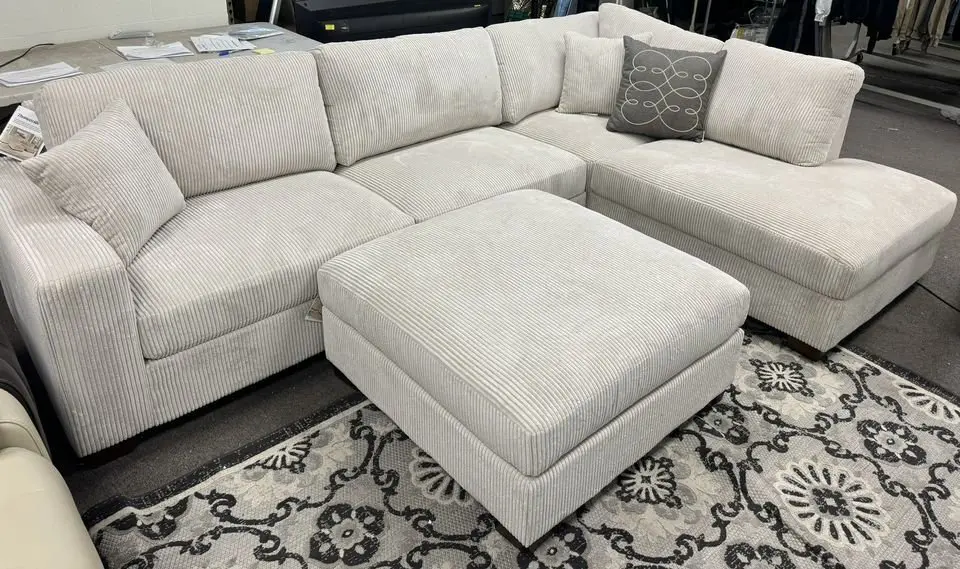Darcy Cream 4 Seater Corner Sofa in Stock