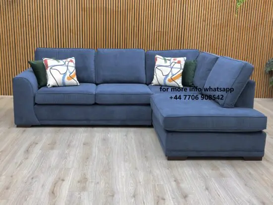 DFS 4x Seater L Shape Corner Sofa Blue Colour For Sale