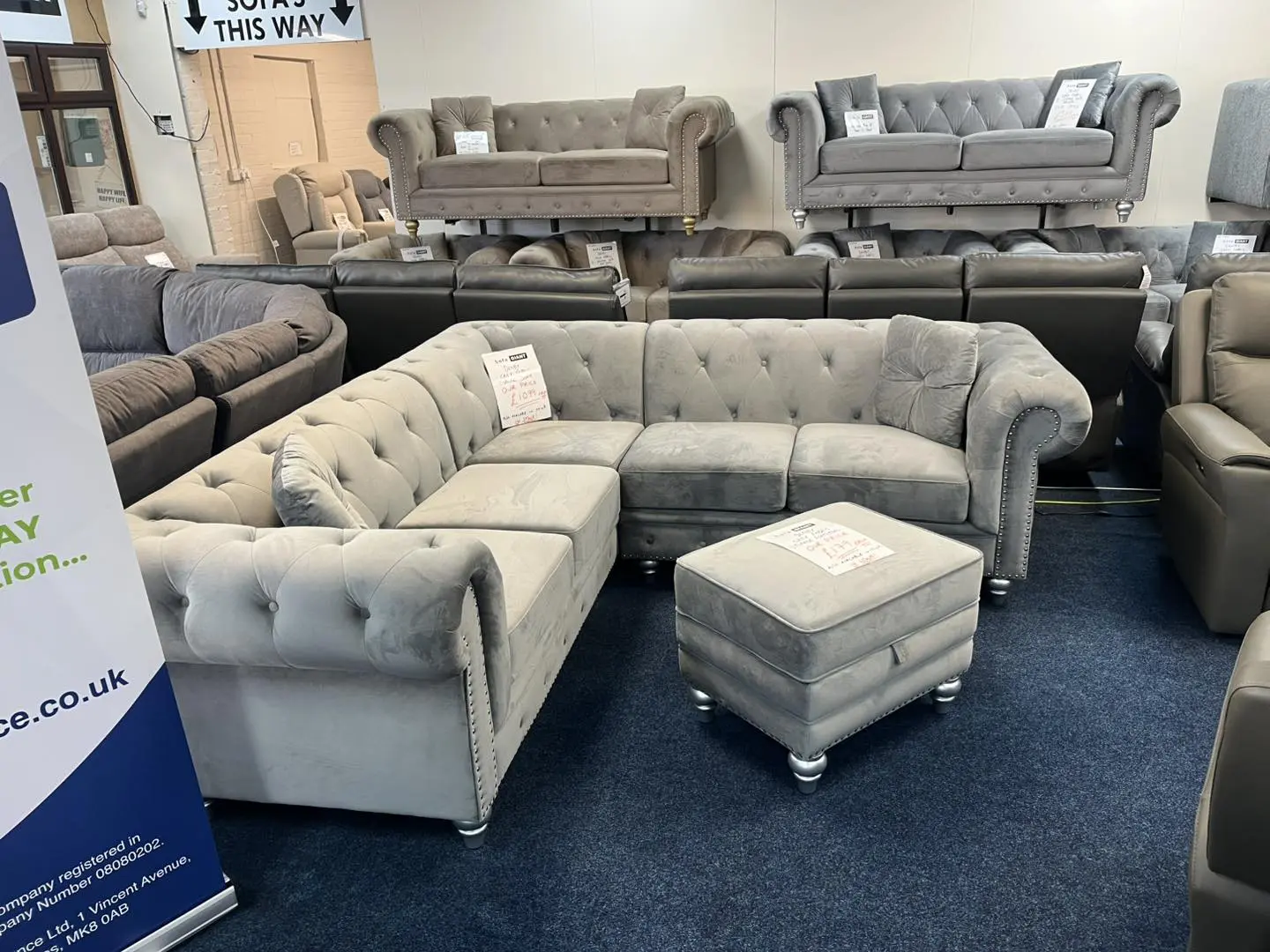 Chesterfield Dual Arm Corner Sofa For Sale